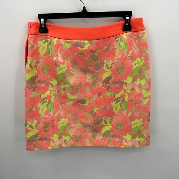 TED BAKER NWT Keleche Neon Coral Jacquard Wrap Skirt // 2 - Picture 9 of 11